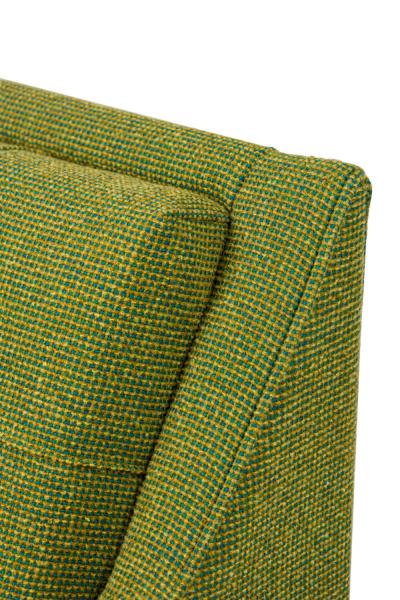 Danish Mid Century Style Green Tweed Tufted Armchair