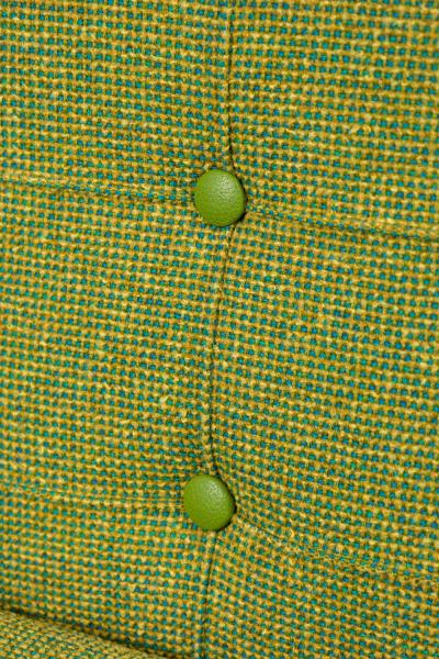 Danish Mid Century Style Green Tweed Tufted Armchair