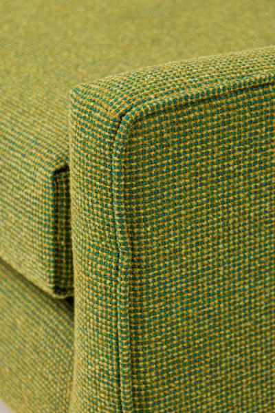 Danish Mid Century Style Green Tweed Tufted Armchair