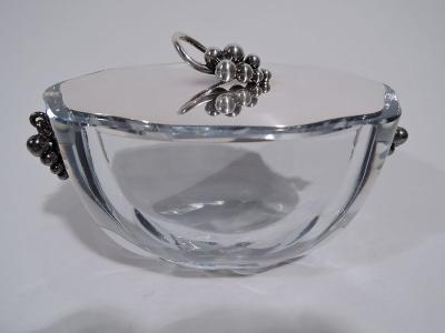 Danish Midcentury Modern Sterling Silver and Glass Jar