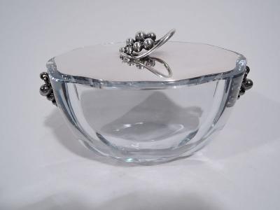 Danish Midcentury Modern Sterling Silver and Glass Jar
