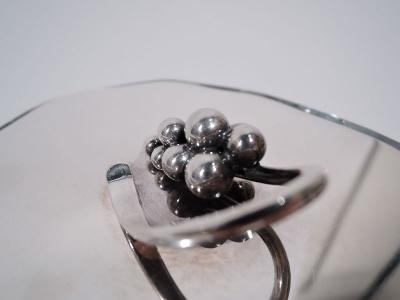 Danish Midcentury Modern Sterling Silver and Glass Jar
