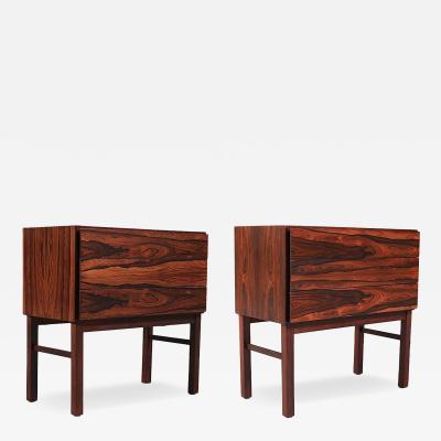 Danish Modern 3 Drawer Rosewood Night Stands