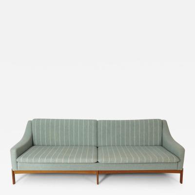 Danish Modern 4 Seat Teak Base Sofa Original Fabric Presents Well