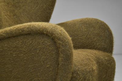 Danish Modern Armchair with Footstool Denmark ca 1940s