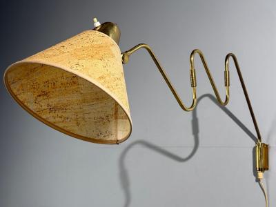 Danish Modern Articulating Wall Light Brass Denmark 1960s