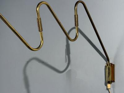 Danish Modern Articulating Wall Light Brass Denmark 1960s