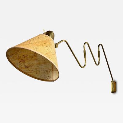 Danish Modern Articulating Wall Light Brass Denmark 1960s