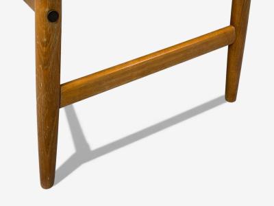 Danish Modern Aztec Fabric Light Stained Wood Footstool Denmark 1950s