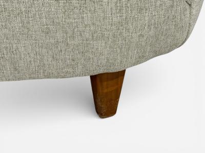 Danish Modern Banana Sofa Beechwood Green Fabric Denmark 1940s