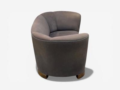 Danish Modern Banana Sofa Stained Beech Fabric Denmark 1930s