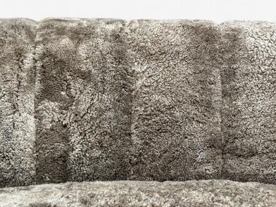 Danish Modern Beechwood Sahara Sheepskin Banana Sofa Denmark 1940s