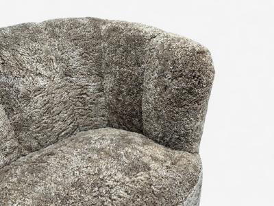 Danish Modern Beechwood Sahara Sheepskin Banana Sofa Denmark 1940s