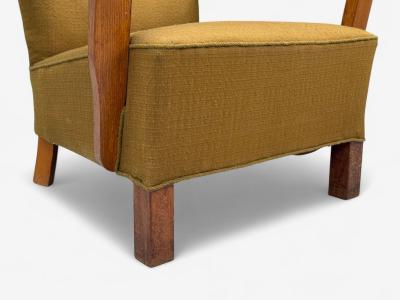 Danish Modern Bentwood Fabric Lounge Chairs Denmark 1930s