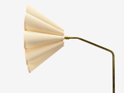 Danish Modern Brass Paper Adjustable Floor Lamp Denmark 1960s