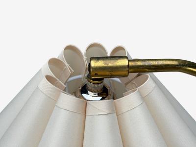 Danish Modern Brass Paper Adjustable Floor Lamp Denmark 1960s