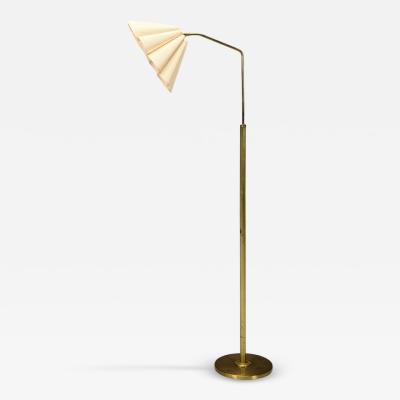 Danish Modern Brass Paper Adjustable Floor Lamp Denmark 1960s