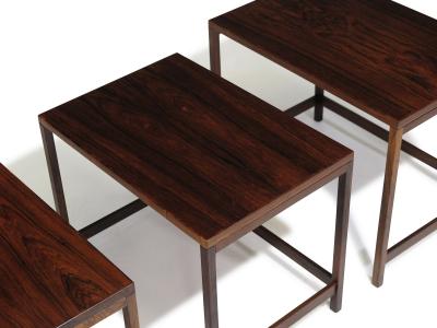 Danish Modern Brazilian Rosewood Nesting Tables Set of 3