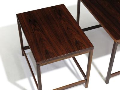 Danish Modern Brazilian Rosewood Nesting Tables Set of 3