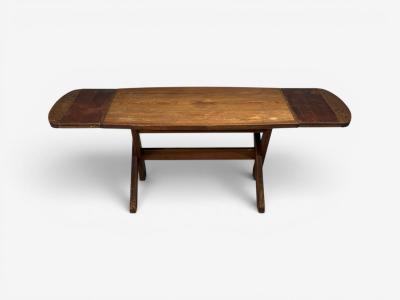 Danish Modern Brutalist Dining Table Stained Pine Denmark 1960s