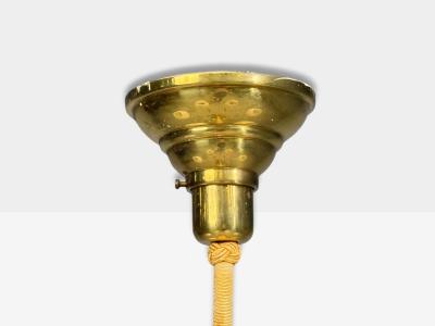 Danish Modern Chandelier Brass String Glass Denmark 1960s