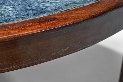 Danish Modern Coffee Table with Blue Tiles Denmark 1950s