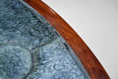 Danish Modern Coffee Table with Blue Tiles Denmark 1950s