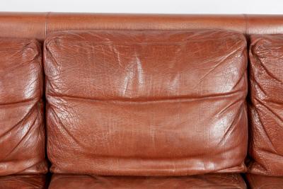 Danish Modern Cognac Leather Sofa