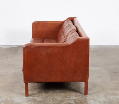 Danish Modern Cognac Leather Sofa