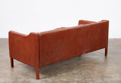 Danish Modern Cognac Leather Sofa