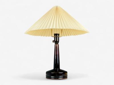 Danish Modern Deep Red Stoneware Table Lamp Denmark 1960s