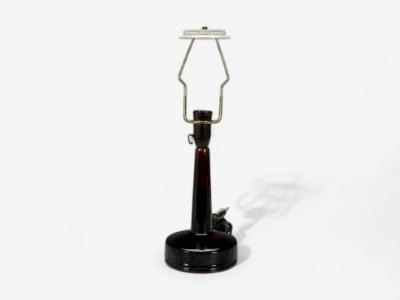 Danish Modern Deep Red Stoneware Table Lamp Denmark 1960s
