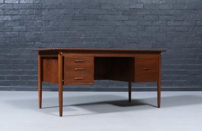 Danish Modern Executive Walnut Desk by Gunnar Schwartz