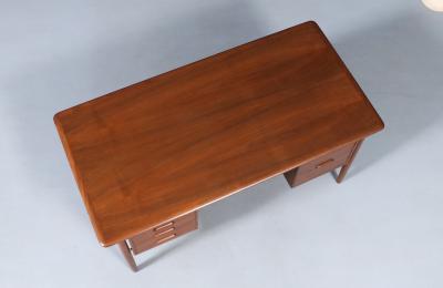 Danish Modern Executive Walnut Desk by Gunnar Schwartz