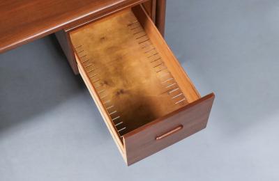 Danish Modern Executive Walnut Desk by Gunnar Schwartz
