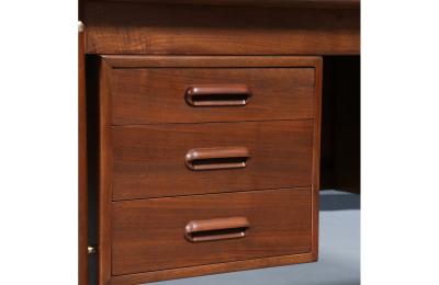 Danish Modern Executive Walnut Desk by Gunnar Schwartz