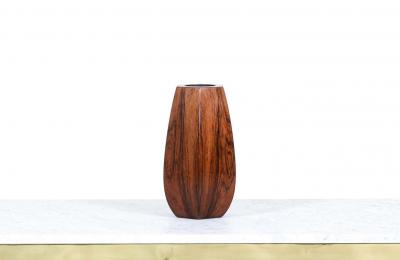 Danish Modern Faceted Rosewood Vase