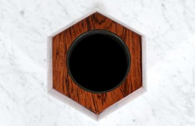 Danish Modern Faceted Rosewood Vase