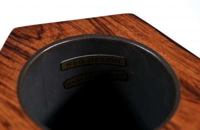 Danish Modern Faceted Rosewood Vase