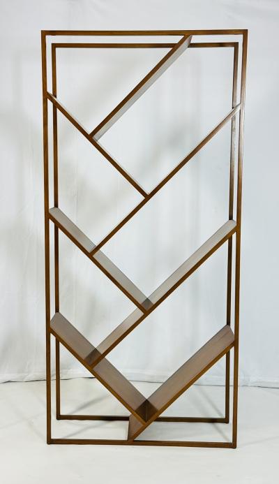 Danish Modern Geometric Wood tag re Open Display Bookcase Mid Century Style