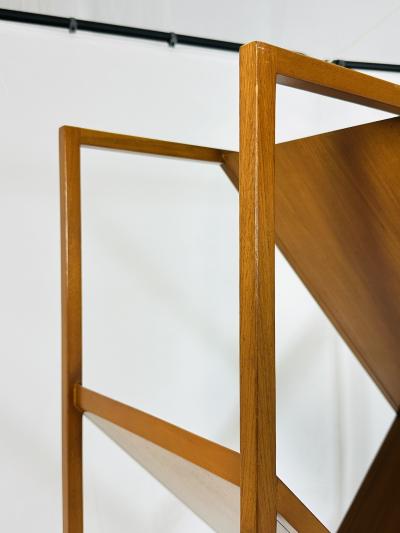 Danish Modern Geometric Wood tag re Open Display Bookcase Mid Century Style