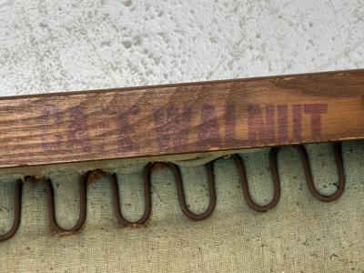Danish Modern Gray Leatherette Walnut Footstool Denmark 1950s