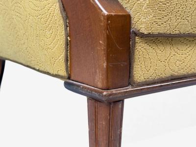 Danish Modern Lounge Chair Fabric Stained Wood Denmark 1940s