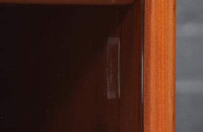 Danish Modern Low Profile Teak Bookcase w Glass Doors