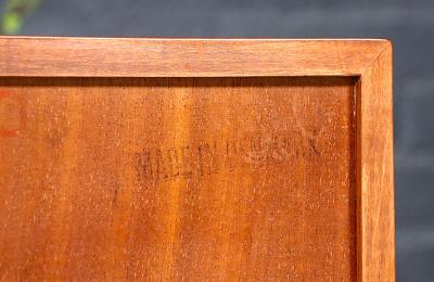 Danish Modern Low Profile Teak Bookcase w Glass Doors