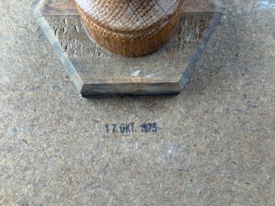 Danish Modern Oak Ceramic Side Table Denmark 1975