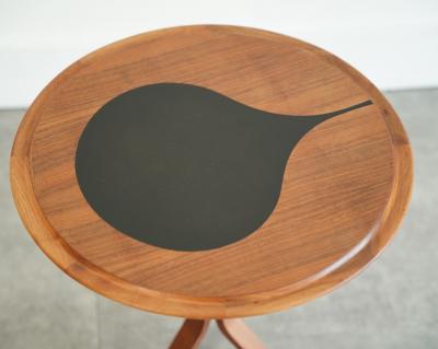 Danish Modern Occasional Table by Selig Teak with Slate Inlay 1950s