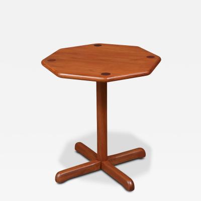 Danish Modern Pedestal Teak Side Table by B M