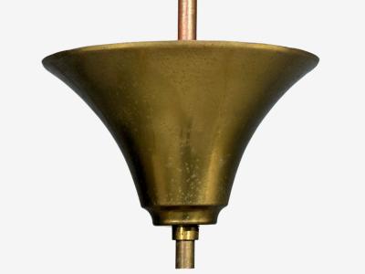 Danish Modern Pendant Light Brass Glass Denmark 1940s