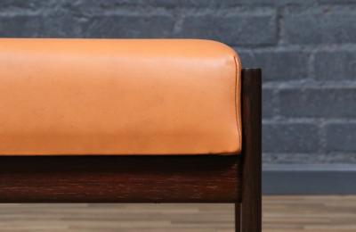 Danish Modern Rosewood Leather Stool